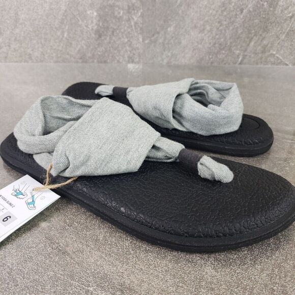 Sanuk Shoes - Sanuk Sandals Womens 6 M Gray Yoga Sling 2 Knit Thong Slingback Shoes